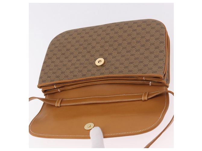 Borsa a Spalla GUCCI Micro GG Supreme PVC Beige Oro 004 256 0024 Auth ep14744 D'oro - vista 15