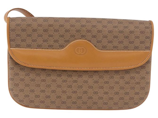 Borsa a Spalla GUCCI Micro GG Supreme PVC Beige Oro 004 256 0024 Auth ep14744 D'oro - vista 2