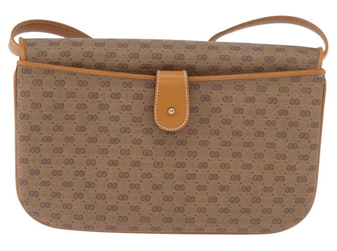 Borsa a Spalla GUCCI Micro GG Supreme PVC Beige Oro 004 256 0024 Auth ep14744 D'oro - vista 3