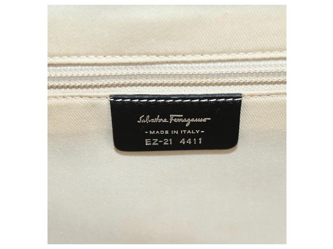Borsa a mano Salvatore Ferragamo Gancini in rattan nero e argento Auth 184711V - vista 19