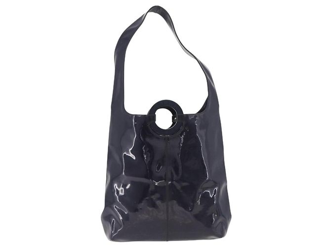 Céline CELINE Circle Schultertasche Vinyl Navy Auth gh2044 Marineblau - Ansicht 3