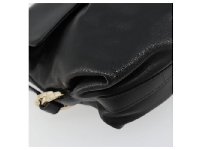 Bulgari Borsa a Spalla BVLGARI Chandra in Pelle Nera e Oro Auth 183888A Nero D'oro - vista 11