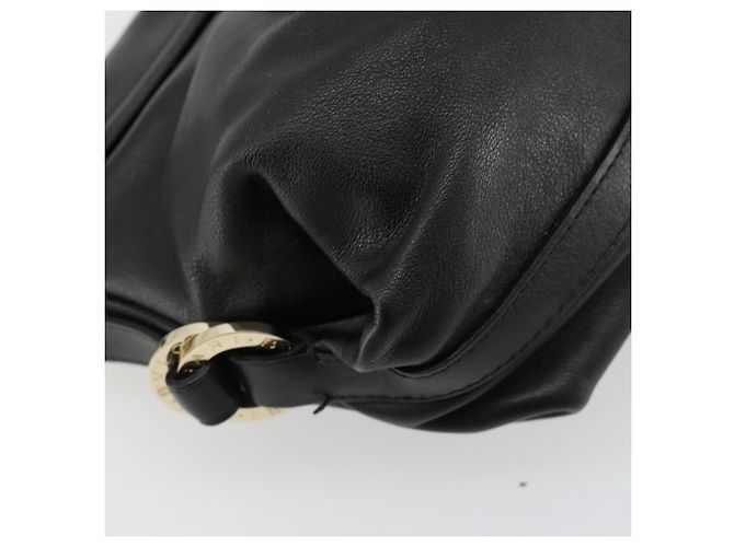 Bulgari Borsa a Spalla BVLGARI Chandra in Pelle Nera e Oro Auth 183888A Nero D'oro - vista 13