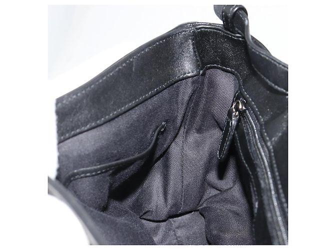 Bulgari Borsa a Spalla BVLGARI Chandra in Pelle Nera e Oro Auth 183888A Nero D'oro - vista 19