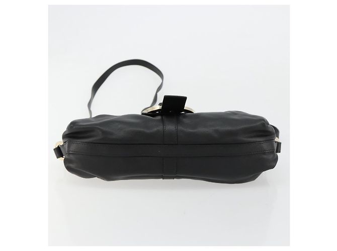 Bulgari Borsa a Spalla BVLGARI Chandra in Pelle Nera e Oro Auth 183888A Nero D'oro - vista 9