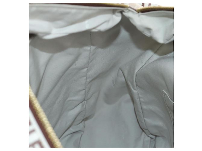 Borsa Tote FENDI Zucchino Canvas Bianco Oro Auth 184707V D'oro - vista 24