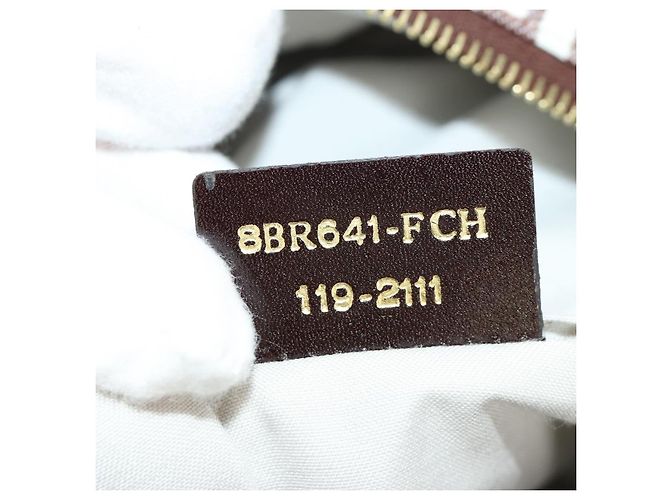 Borsa Tote FENDI Zucchino Canvas Bianco Oro Auth 184707V D'oro - vista 26