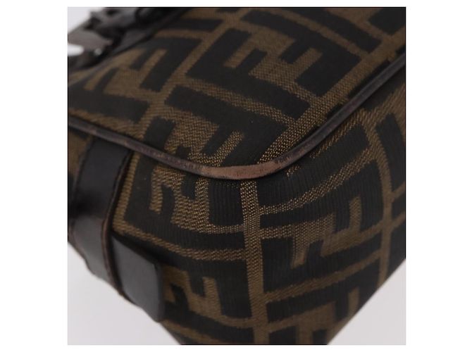Borsa a Spalla FENDI Zucca Canvas Nero Marrone Auth 185459 - vista 10