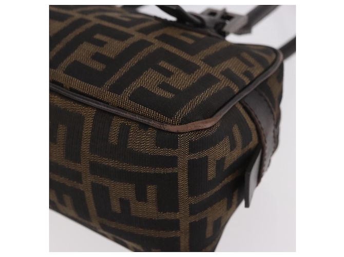 Borsa a Spalla FENDI Zucca Canvas Nero Marrone Auth 185459 - vista 11