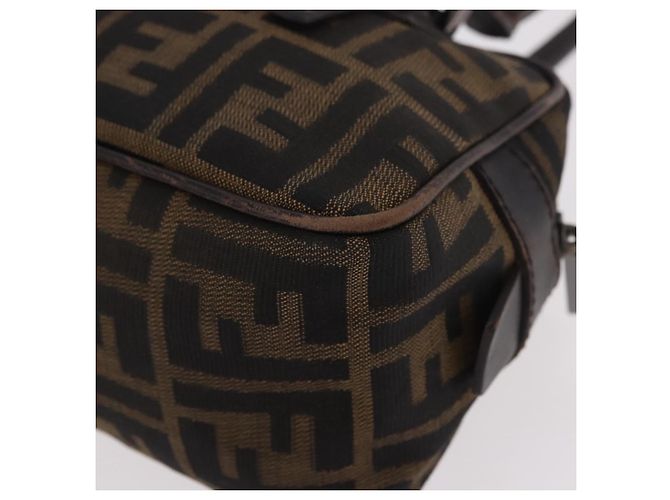 Borsa a Spalla FENDI Zucca Canvas Nero Marrone Auth 185459 - vista 13