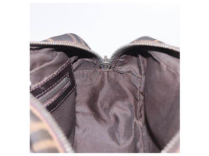 Borsa a Spalla FENDI Zucca Canvas Nero Marrone Auth 185459 - vista 18