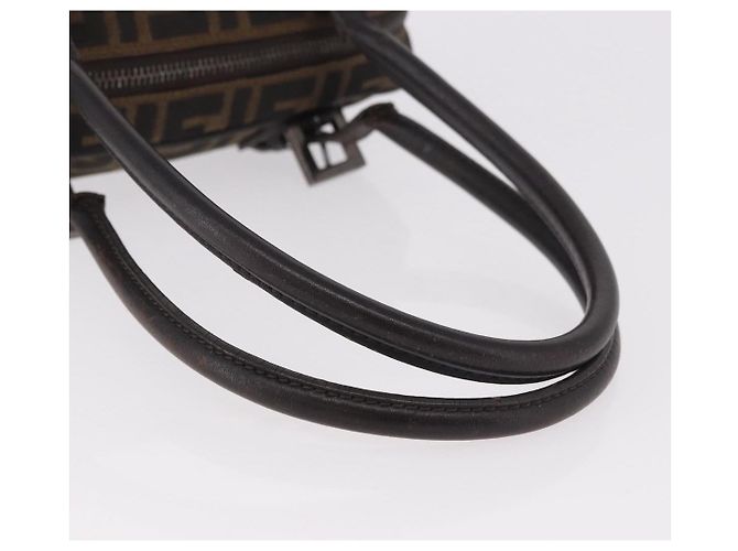 Borsa a Spalla FENDI Zucca Canvas Nero Marrone Auth 185459 - vista 7
