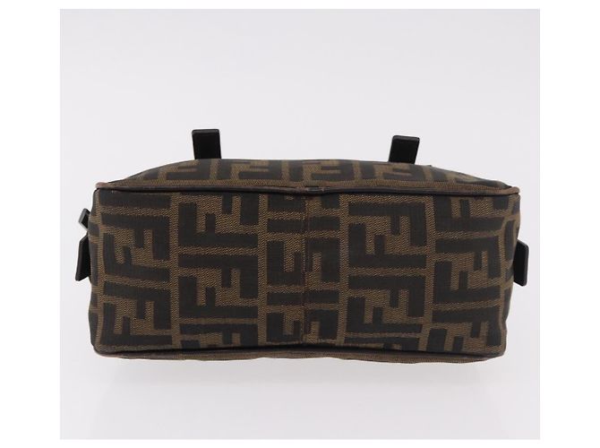 Borsa a Spalla FENDI Zucca Canvas Nero Marrone Auth 185459 - vista 9