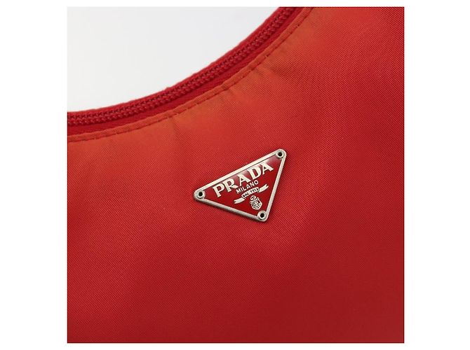 Pochette PRADA in nylon rosso argento 184627A - vista 15