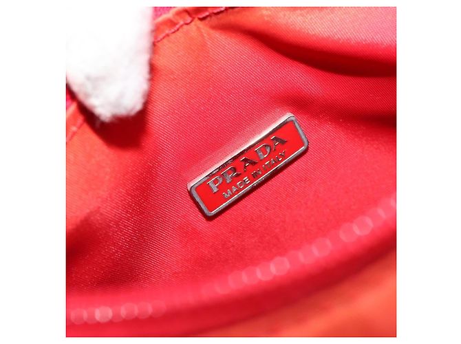 Pochette PRADA in nylon rosso argento 184627A - vista 17
