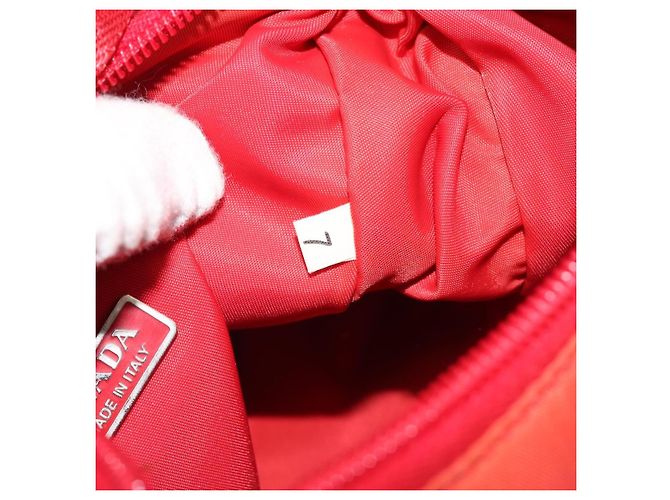 Pochette PRADA in nylon rosso argento 184627A - vista 21