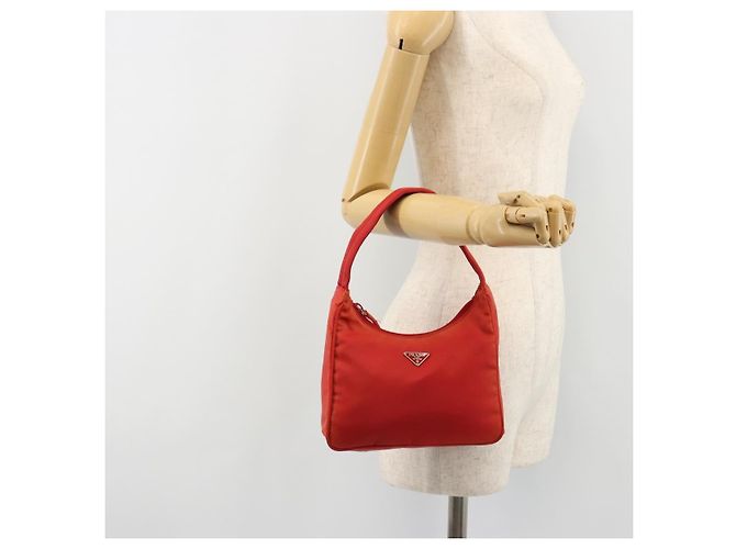 Pochette PRADA in nylon rosso argento 184627A - vista 22