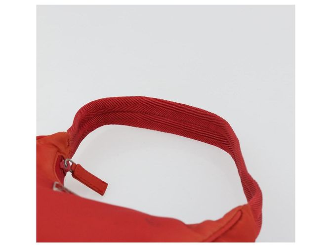 Pochette PRADA in nylon rosso argento 184627A - vista 8