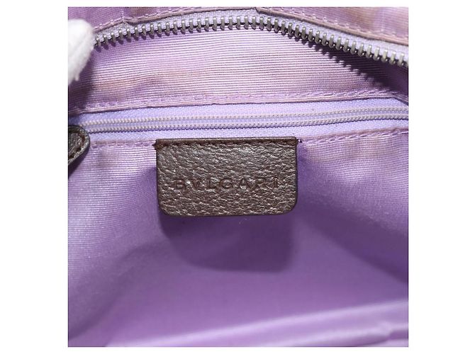 Bulgari Borsa BVLGARI Logo Mania in tela beige e argento Auth bs35496 - vista 15