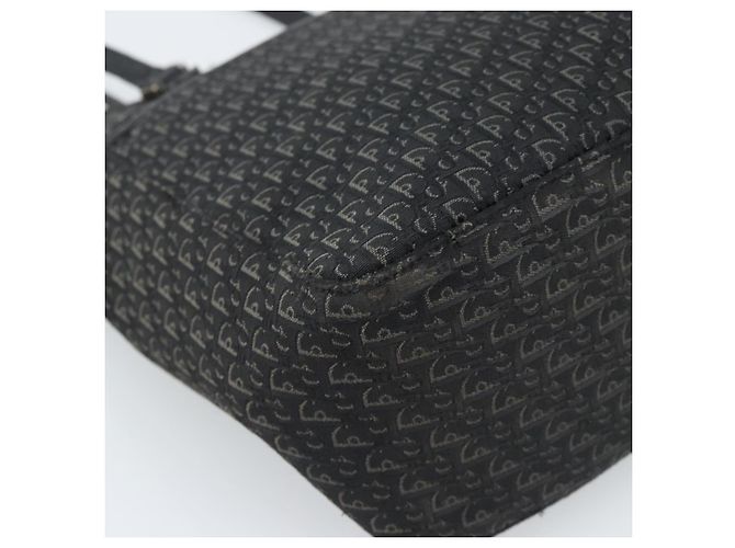 Borsa Tote Christian Dior Trotter Canvas Nera Argento Auth 185124 Nero - vista 11