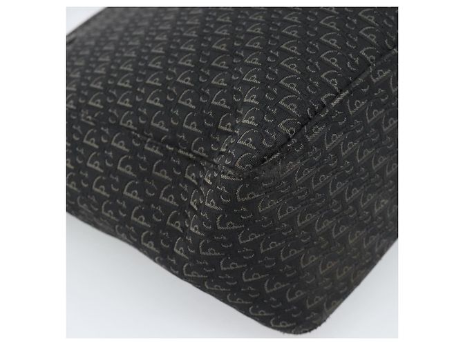 Borsa Tote Christian Dior Trotter Canvas Nera Argento Auth 185124 Nero - vista 13