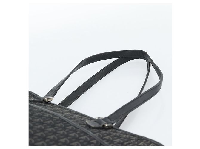 Borsa Tote Christian Dior Trotter Canvas Nera Argento Auth 185124 Nero - vista 8