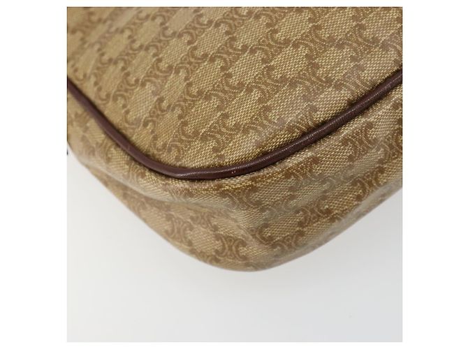 Céline Borsa a Spalla CELINE Macadam Canvas PVC Beige Oro Auth bs35608 D'oro - vista 11