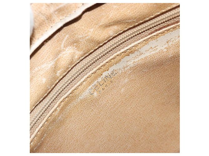 Céline Borsa a Spalla CELINE Macadam Canvas PVC Beige Oro Auth bs35608 D'oro - vista 16