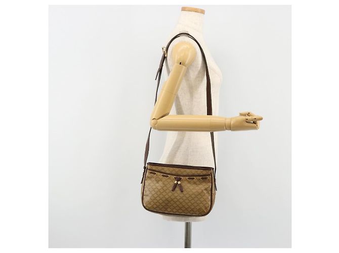 Céline Borsa a Spalla CELINE Macadam Canvas PVC Beige Oro Auth bs35608 D'oro - vista 24