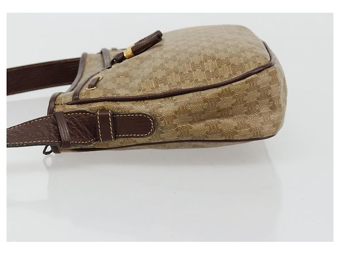 Céline Borsa a Spalla CELINE Macadam Canvas PVC Beige Oro Auth bs35608 D'oro - vista 5