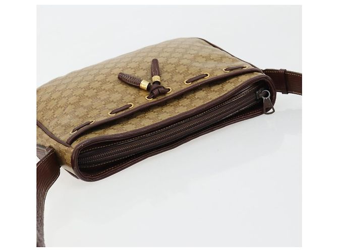 Céline Borsa a Spalla CELINE Macadam Canvas PVC Beige Oro Auth bs35608 D'oro - vista 6