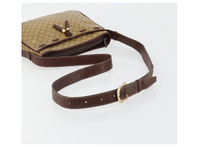 Céline Borsa a Spalla CELINE Macadam Canvas PVC Beige Oro Auth bs35608 D'oro - vista 7