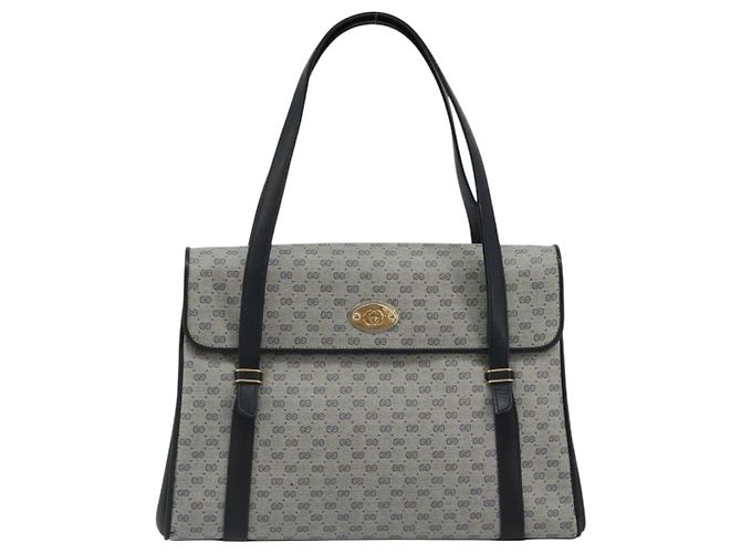 Borsa GUCCI Micro GG Supreme in PVC Blu navy Oro 000 46 4857 Auth ki6678A D'oro - vista 2
