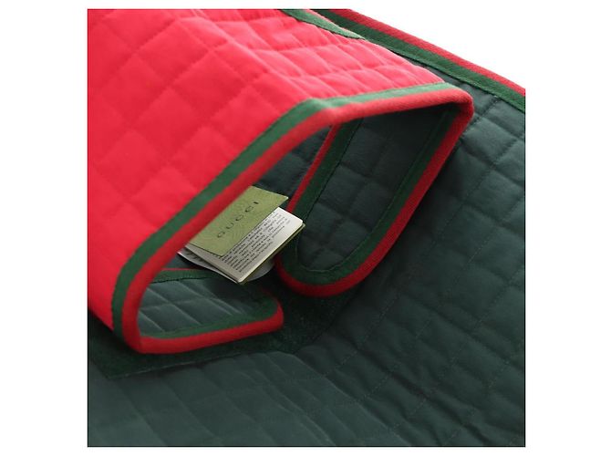 Abrigo para mascotas GUCCI Web Sherry Line Algodón Rojo Verde Auth 183133M Roja - vista 12