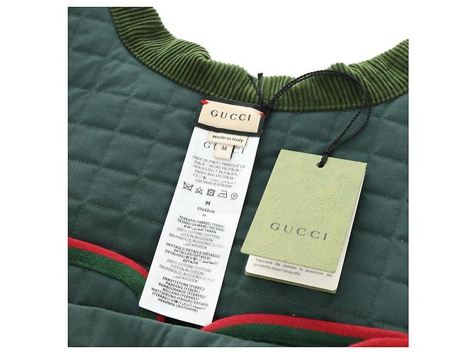 Abrigo para mascotas GUCCI Web Sherry Line Algodón Rojo Verde Auth 183133M Roja - vista 15