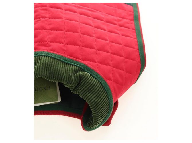 Abrigo para mascotas GUCCI Web Sherry Line Algodón Rojo Verde Auth 183133M Roja - vista 6