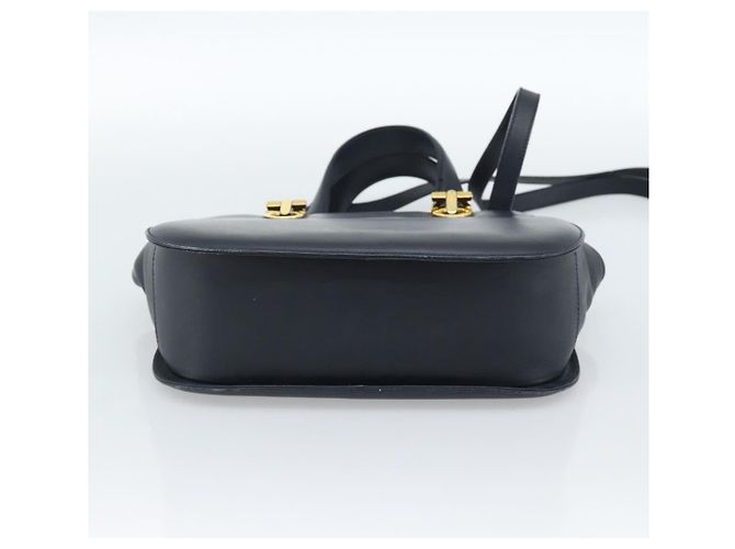 Borsa Salvatore Ferragamo Gancini in Pelle 2way Navy Gold Auth 184864V - vista 11