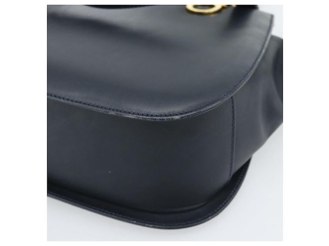 Borsa Salvatore Ferragamo Gancini in Pelle 2way Navy Gold Auth 184864V - vista 14
