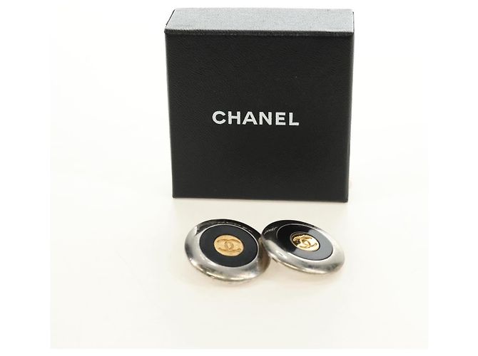 Orecchini CHANEL COCO Mark in metallo color argento CC Auth 183120M - vista 8