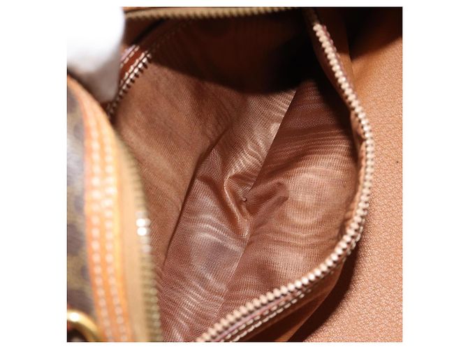 Céline Borsa a Mano CELINE Macadam Canvas PVC Pelle Marrone Oro Auth 184709 D'oro - vista 21