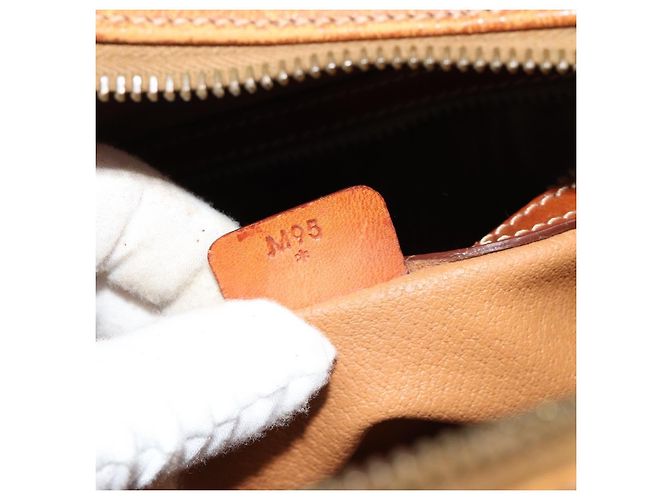 Céline Borsa a Mano CELINE Macadam Canvas PVC Pelle Marrone Oro Auth 184709 D'oro - vista 22