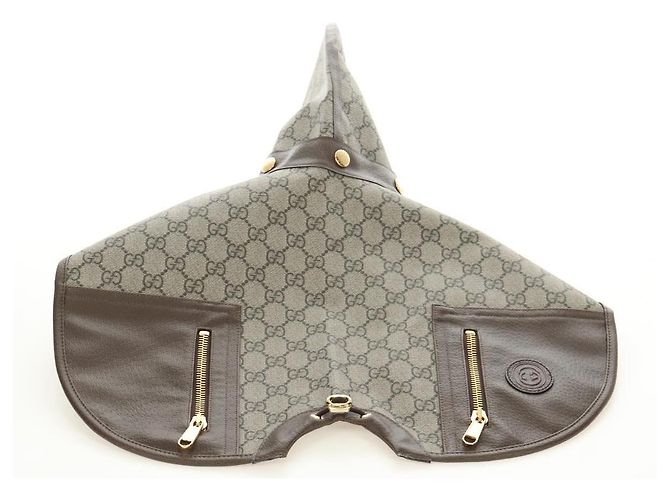 Set Harnes e Cappottino GUCCI GG Supreme in PVC Beige Oro 692963 Auth 182693V - vista 10