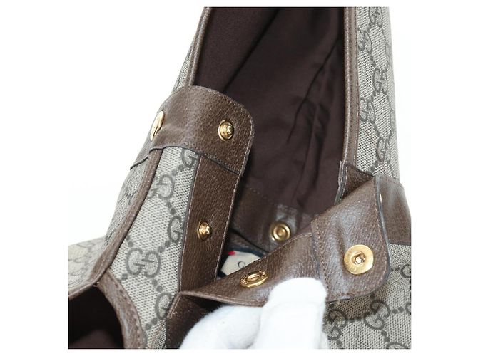 Set Harnes e Cappottino GUCCI GG Supreme in PVC Beige Oro 692963 Auth 182693V - vista 18