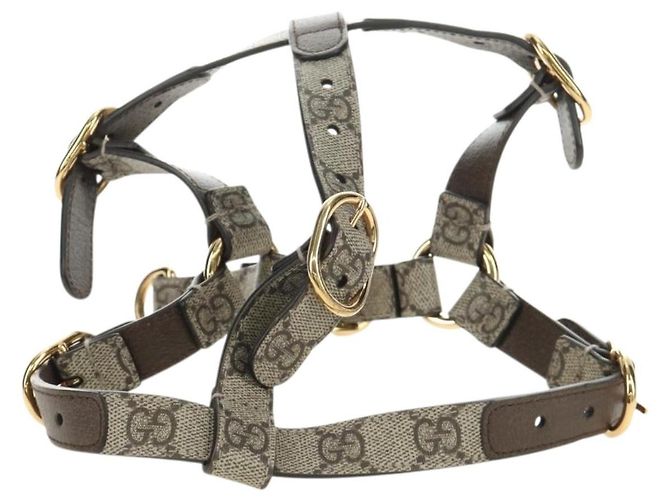 Set Harnes e Cappottino GUCCI GG Supreme in PVC Beige Oro 692963 Auth 182693V - vista 28