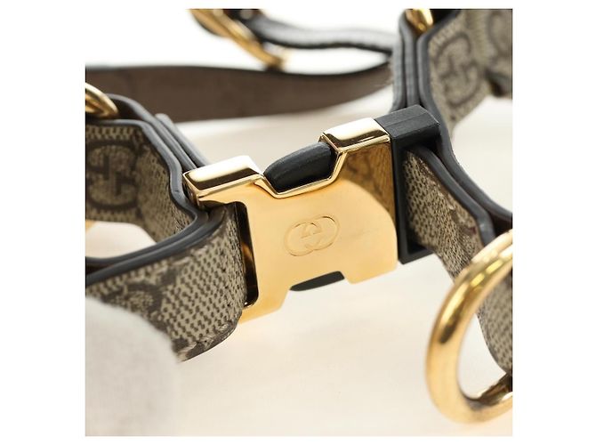 Set Harnes e Cappottino GUCCI GG Supreme in PVC Beige Oro 692963 Auth 182693V - vista 37