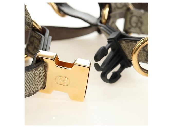 Set Harnes e Cappottino GUCCI GG Supreme in PVC Beige Oro 692963 Auth 182693V - vista 38