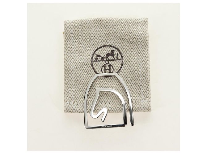 Hermès HERMES Equestre Money Clip metal Silver Auth 184756M Argento - vista 10