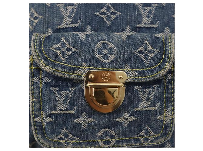 LOUIS VUITTON Monogram Denim Buggy GM Shoulder Bag Blue M95048 LV Auth 184988V - vista 15