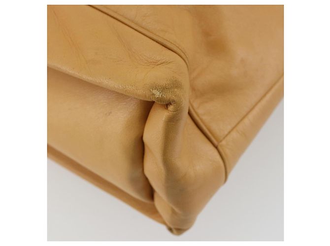 Borsa a Spalla LOEWE Anagram Chain in Pelle Beige Oro Auth 185098 D'oro - vista 16