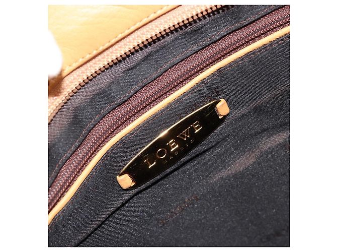 Borsa a Spalla LOEWE Anagram Chain in Pelle Beige Oro Auth 185098 D'oro - vista 17